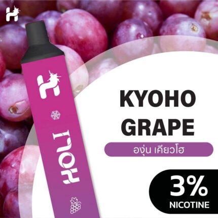 Holi 9000 Puffs กลิ่น รสชาติ KYOHO GRAPE (องุ่น เคียวโฮ)